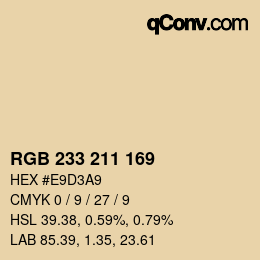 Color code: RGB 233 211 169 | qconv.com
