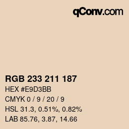 Color code: RGB 233 211 187 | qconv.com