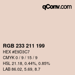 Color code: RGB 233 211 199 | qconv.com