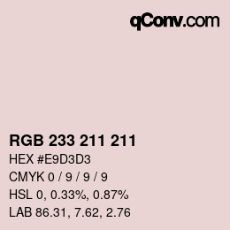 Color code: RGB 233 211 211 | qconv.com