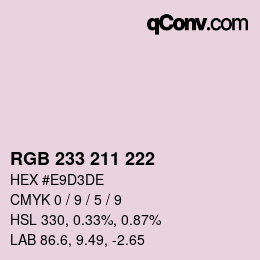 Color code: RGB 233 211 222 | qconv.com
