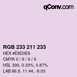 カラーコード: RGB 233 211 233 | qconv.com