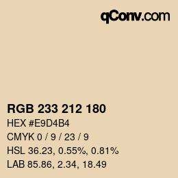 Farbcode: RGB 233 212 180 | qconv.com
