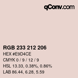 Color code: RGB 233 212 206 | qconv.com