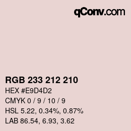 カラーコード: RGB 233 212 210 | qconv.com