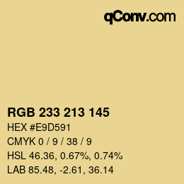 Color code: RGB 233 213 145 | qconv.com