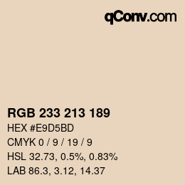 Color code: RGB 233 213 189 | qconv.com