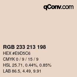 カラーコード: RGB 233 213 198 | qconv.com