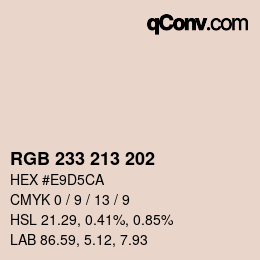 Code couleur: RGB 233 213 202 | qconv.com
