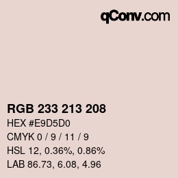 Color code: RGB 233 213 208 | qconv.com