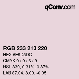 颜色代码: RGB 233 213 220 | qconv.com