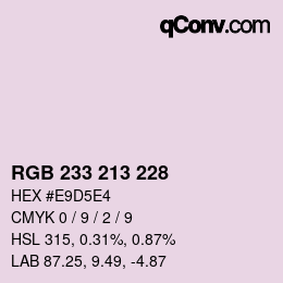 カラーコード: RGB 233 213 228 | qconv.com