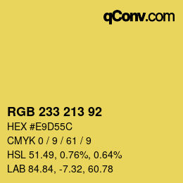 Color code: RGB 233 213 92 | qconv.com
