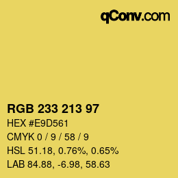 Color code: RGB 233 213 97 | qconv.com