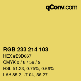 カラーコード: RGB 233 214 103 | qconv.com
