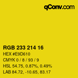 カラーコード: RGB 233 214 16 | qconv.com