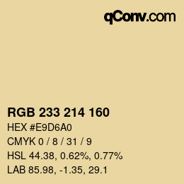 Color code: RGB 233 214 160 | qconv.com