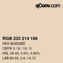 カラーコード: RGB 233 214 189 | qconv.com
