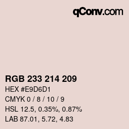 Color code: RGB 233 214 209 | qconv.com