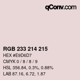 Color code: RGB 233 214 215 | qconv.com