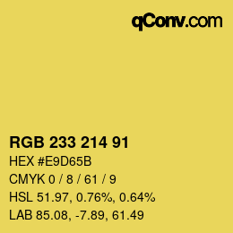 Color code: RGB 233 214 91 | qconv.com