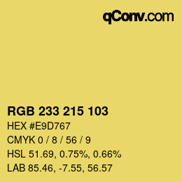 カラーコード: RGB 233 215 103 | qconv.com