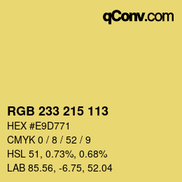 Color code: RGB 233 215 113 | qconv.com