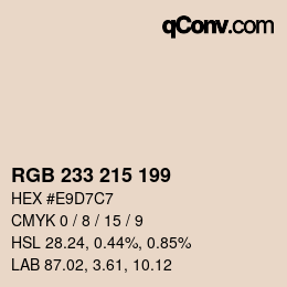 Color code: RGB 233 215 199 | qconv.com