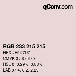 カラーコード: RGB 233 215 215 | qconv.com