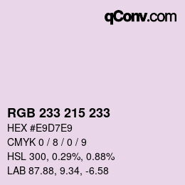 Color code: RGB 233 215 233 | qconv.com