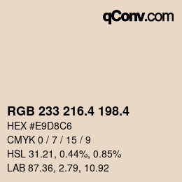 カラーコード: RGB 233 216.4 198.4 | qconv.com
