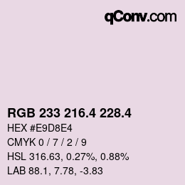 カラーコード: RGB 233 216.4 228.4 | qconv.com