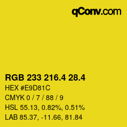 カラーコード: RGB 233 216.4 28.4 | qconv.com