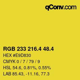 カラーコード: RGB 233 216.4 48.4 | qconv.com