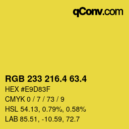 カラーコード: RGB 233 216.4 63.4 | qconv.com