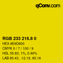 カラーコード: RGB 233 216.8 0 | qconv.com
