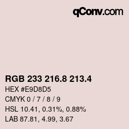 カラーコード: RGB 233 216.8 213.4 | qconv.com