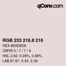 カラーコード: RGB 233 216.8 216 | qconv.com