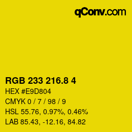 カラーコード: RGB 233 216.8 4 | qconv.com