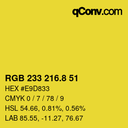 カラーコード: RGB 233 216.8 51 | qconv.com