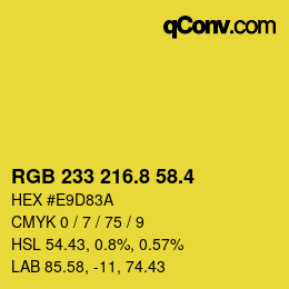 カラーコード: RGB 233 216.8 58.4 | qconv.com