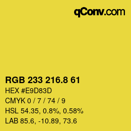 カラーコード: RGB 233 216.8 61 | qconv.com