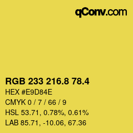 カラーコード: RGB 233 216.8 78.4 | qconv.com