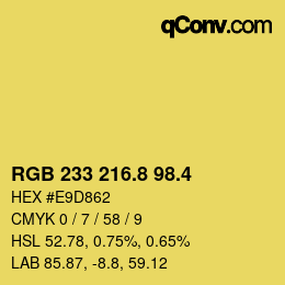 カラーコード: RGB 233 216.8 98.4 | qconv.com