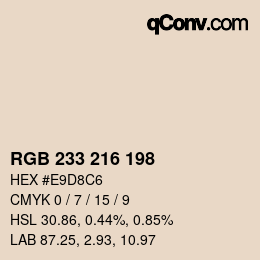颜色代码: RGB 233 216 198 | qconv.com