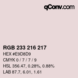 Color code: RGB 233 216 217 | qconv.com