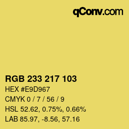 カラーコード: RGB 233 217 103 | qconv.com