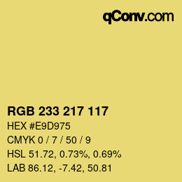 Color code: RGB 233 217 117 | qconv.com