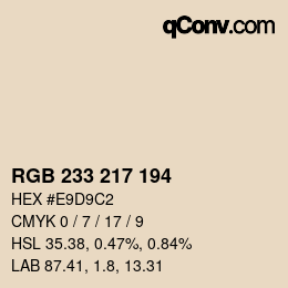 Color code: RGB 233 217 194 | qconv.com
