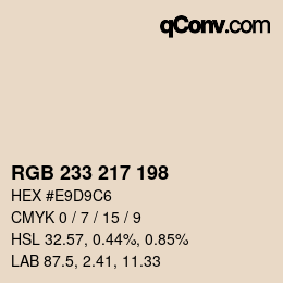 Color code: RGB 233 217 198 | qconv.com